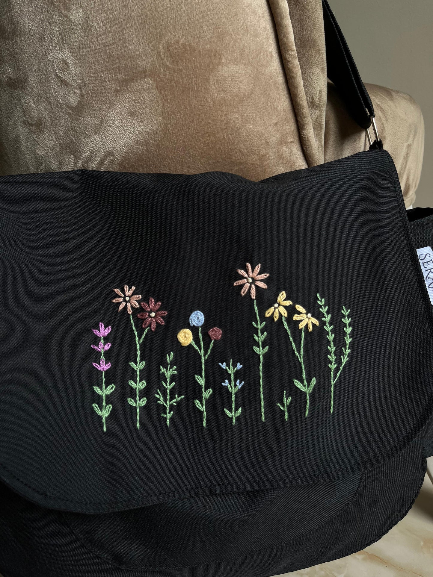 handmade embroidery crossbody bag